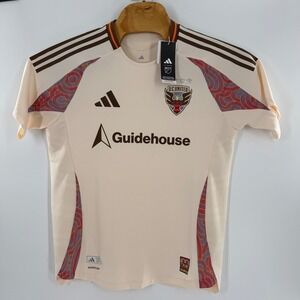 DC United MLS Adidas Aeroready Soccer Jersey Cream Brown Design Size L